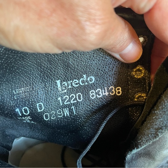 Laredo Mens Kiltie Roper Western Boots 10D Gray Leather Lace Up Vintage - Picture 6 of 6